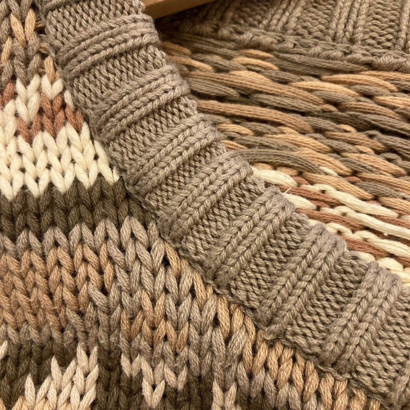 画像5: USED 80's BANANA REPUBLIC バナナリパブリック SAFARI&TRAVEL ネイティヴ柄 コットンニット セーター MIX  / 251112 (5)