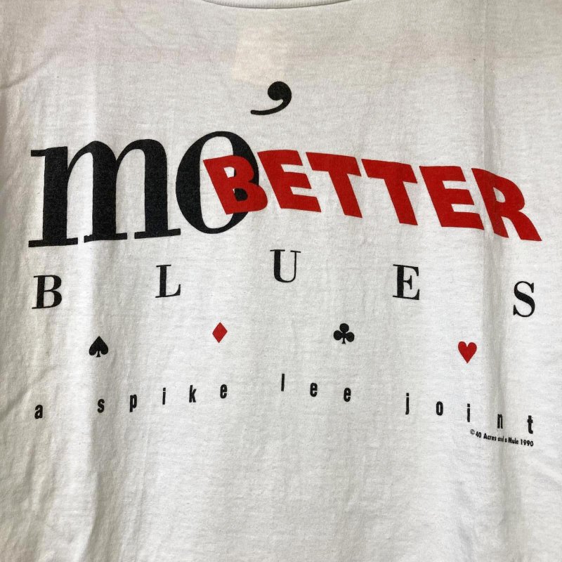 画像1: USED 90's 1990 mo'BETTER BLUES モーベターブルース 40 ACRES スパイクリー ムービー Tシャツ WHT / 251110 (1)