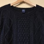 画像5: USED 00's GAP ギャップ モヘア混 ケーブルニット セーター BLK  / 251112 (5)