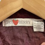 画像3: USED 90's STRA BERRY モヘア混 ニットカーディガン セーター WINE  / 251112 (3)