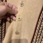 画像6: USED 60's Lord James ロードジェイムス 柄入り アクリル ニットカーディガン セーター BEI  / 251112 (6)