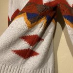 画像6: USED 00's TOMMY DENIM トミーデニム ネイティヴ柄 ミックスニット セーター WHT / 251112 (6)