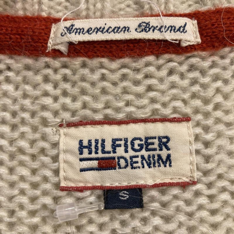 画像3: USED 00's TOMMY DENIM トミーデニム ネイティヴ柄 ミックスニット セーター WHT / 251112 (3)