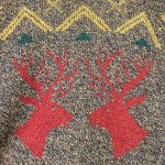 画像4: USED 80's ROBERT BRUCE ロバートブルース アメリカ製 鹿柄 ジャガードニット セーター MIX / 251112 (4)