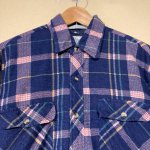 画像4: USED 80's NORTHWEST TERRITORY キルティングネル シャツジャケット 長袖シャツ NVY / 250918 (4)