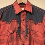 画像3: USED 80's UNKNOWN ヨーク切り替え ウエスタン 長袖シャツ RED×BLK / 250918 (3)