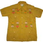 画像1: 【過去に販売した商品です】古着 mario キューバシャツ 花柄刺繍 メキシカン 70年代 (1)