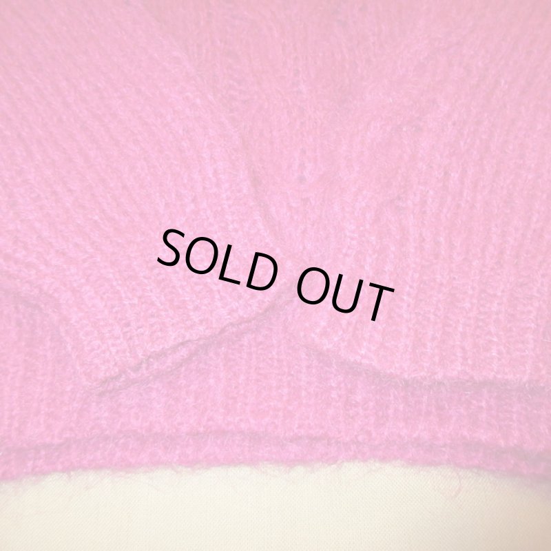 画像8: 古着 80's FORENZA モヘア混 ノルディックセーター PINK / 190115 (8)