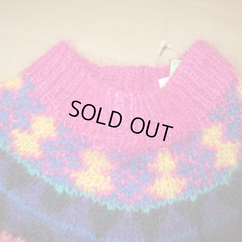 画像5: 古着 80's FORENZA モヘア混 ノルディックセーター PINK / 190115 (5)