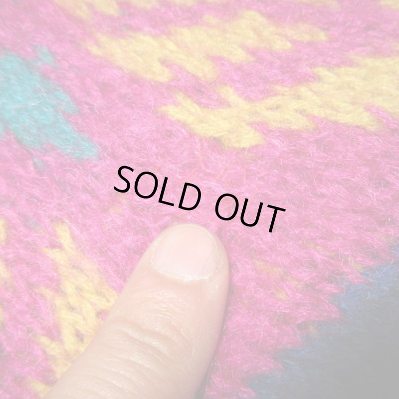 画像10: 古着 80's FORENZA モヘア混 ノルディックセーター PINK / 190115 (10)