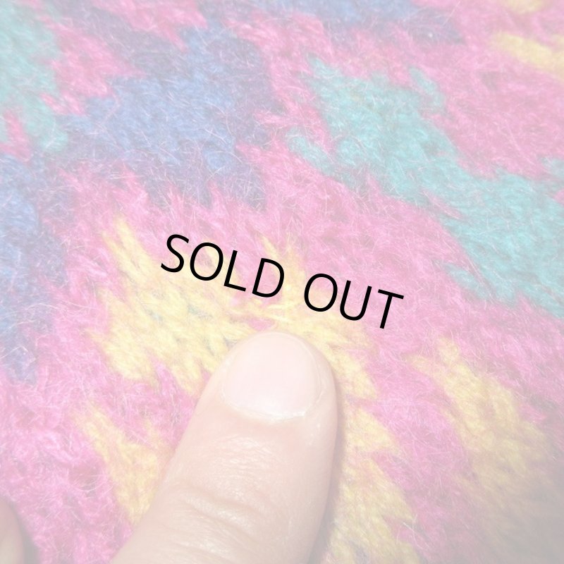 画像9: 古着 80's FORENZA モヘア混 ノルディックセーター PINK / 190115 (9)