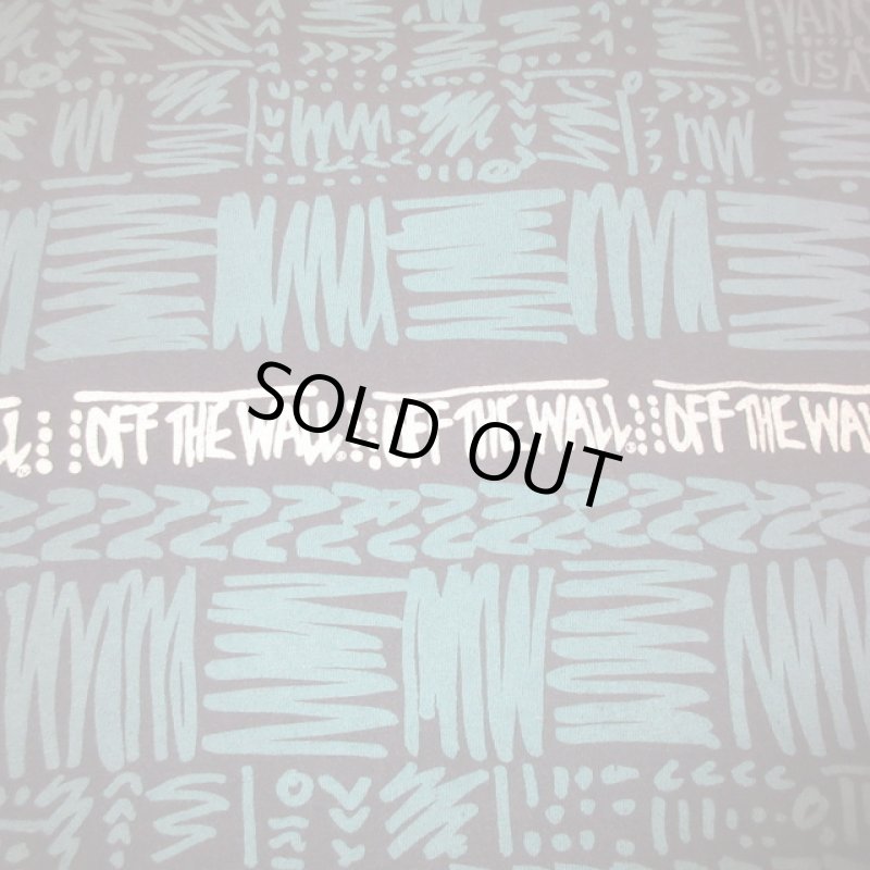 画像3: 古着 90's VANS OFF THE WALL バンズ 総柄プリント Tシャツ BLK  / 190222 (3)