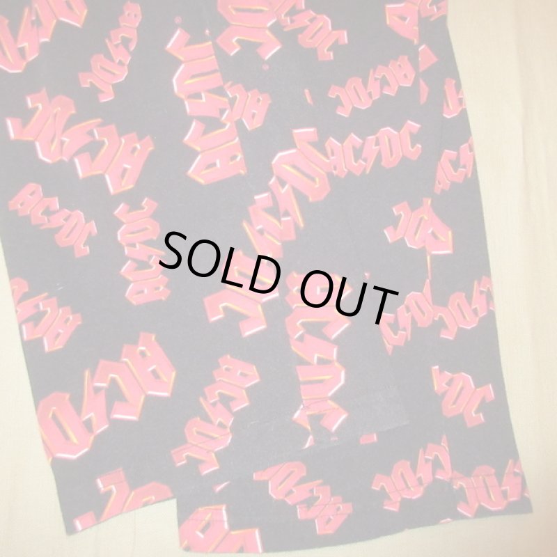 画像3: 古着 00's AC DC ROCKWARE ロゴ 総柄 イージーパンツ BLK×RED / 190410 (3)