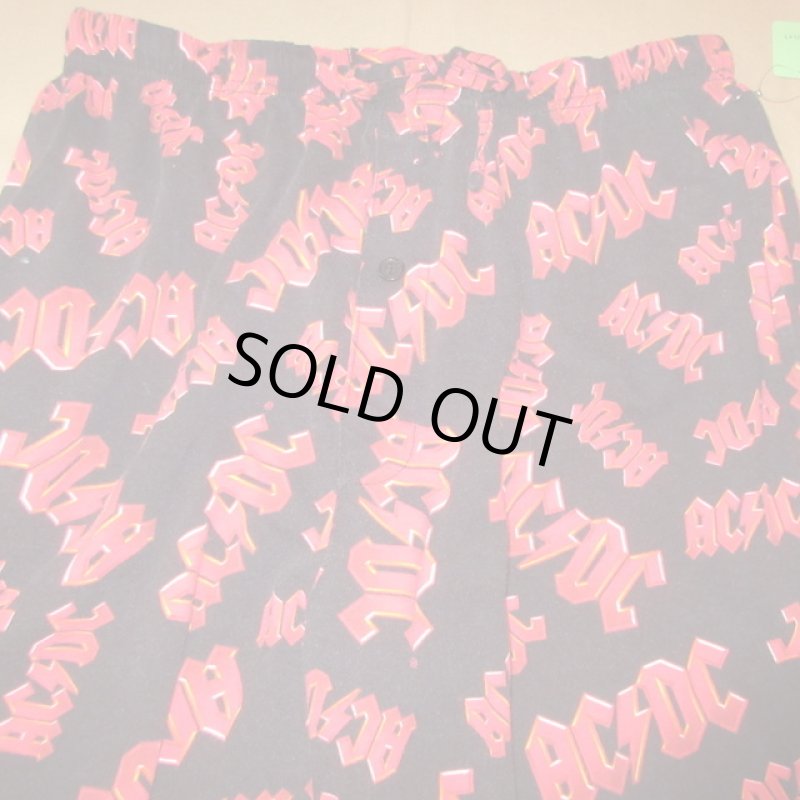 画像2: 古着 00's AC DC ROCKWARE ロゴ 総柄 イージーパンツ BLK×RED / 190410 (2)