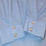 画像9: 古着 70's UNKNOWN バックスバニー プリント シャンブレーシャツ BLUE /190403 (9)