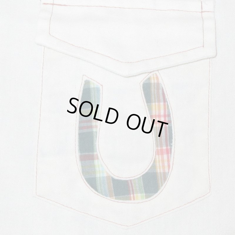 画像4: 古着 70's Alfie アルフィー チェック切り替え ナチュラル 長袖シャツ NAT /190404 (4)