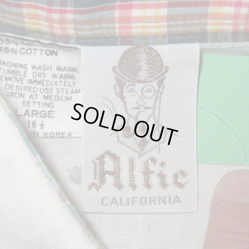 画像6: 古着 70's Alfie アルフィー チェック切り替え ナチュラル 長袖シャツ NAT /190404 (6)