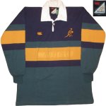 画像1: 古着 90's CANTERBURY カンタベリー オーストラリア代表 Wallabies ロゴ ラガーシャツ オーストラリア製 /190326 (1)