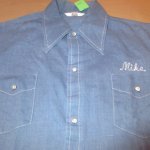 画像3: 古着 70's NAT NAST ナットナスト 天然石ボタン ボーリングシャツ 半袖シャツ BLUE / 190516 (3)