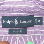 画像5: 古着 00's Ralph Lauren ラルフローレン ストライプ リネン 半袖シャツ PUP / 190516 (5)