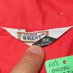 画像6: 古着 60's GOLDEN BRENT ブレント チェーンステッチ刺繍 ボーリングシャツ 半袖シャツ RED×WHT / 190701 (6)