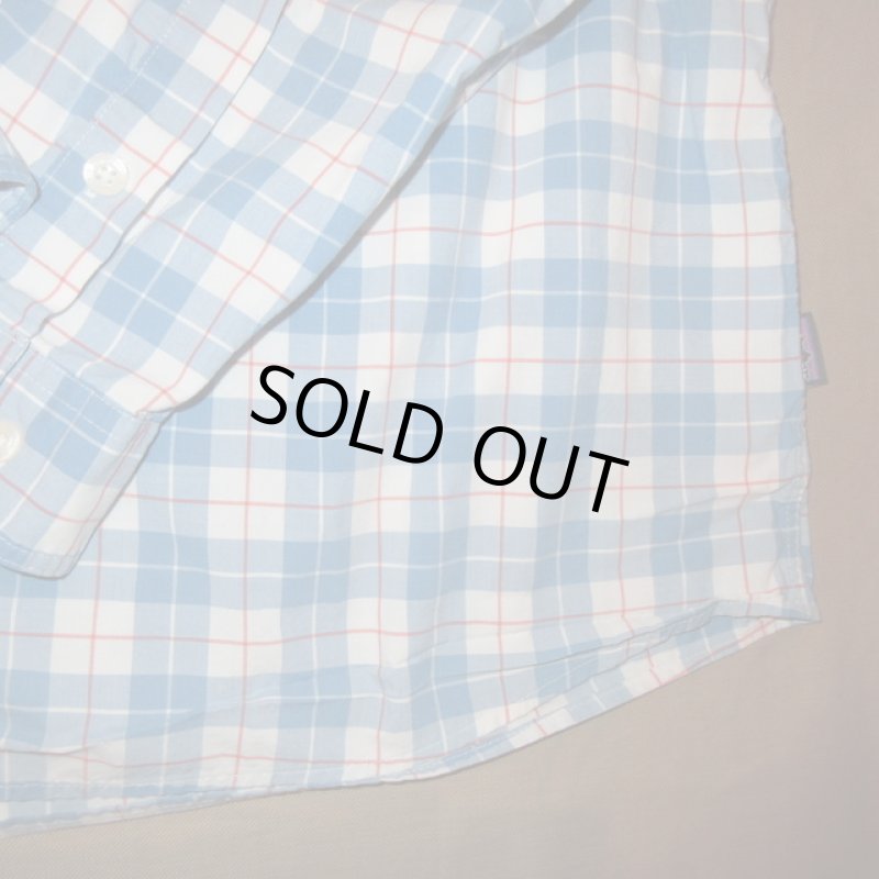 画像7: 古着 00's patagonia パタゴニア アウトドア 長袖シャツ BLUE /190708 (7)