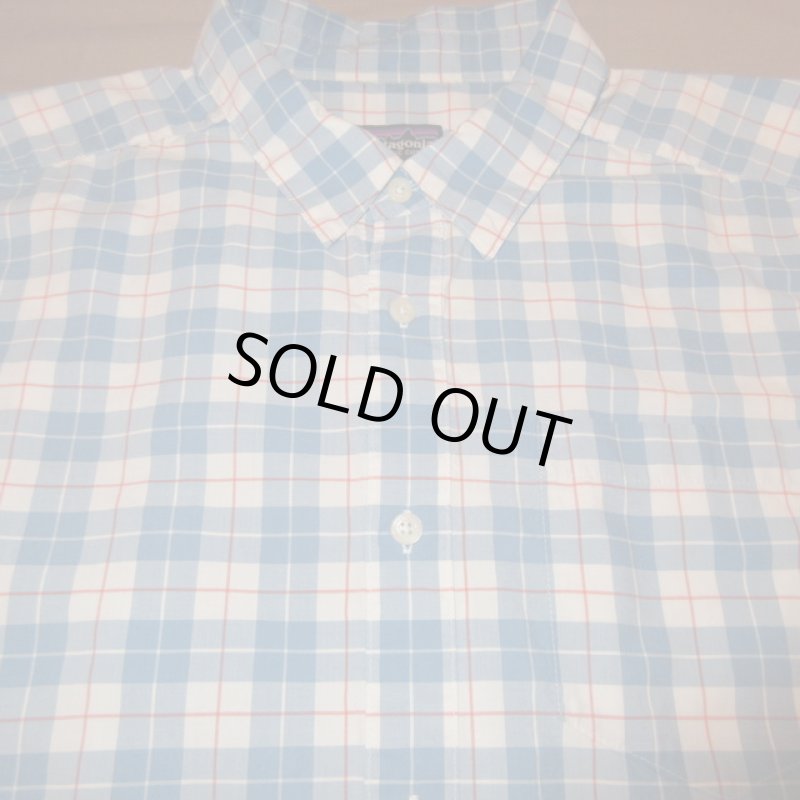 画像4: 古着 00's patagonia パタゴニア アウトドア 長袖シャツ BLUE /190708 (4)