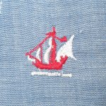画像4: 古着 70's UNKNOWN マリン刺繍 シャンブレーシャツ 長袖シャツ BLUE /190709 (4)