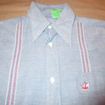 画像3: 古着 70's UNKNOWN マリン刺繍 シャンブレーシャツ 長袖シャツ BLUE /190709 (3)