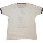 画像2: 古着 80's Walt Disney World ディズニーワールド ミッキーマウス 染み込みプリント リンガー Tシャツ WHT / 190717 (2)