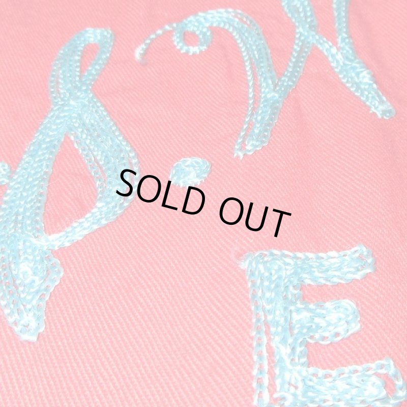 画像4: 古着 50's KING LOUIE キングルイ チェーンステッチ刺繍 レーヨン ボーリングシャツ RED / 190728 (4)