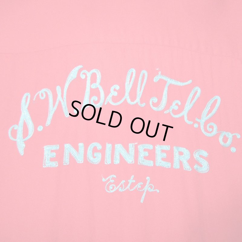 画像3: 古着 50's KING LOUIE キングルイ チェーンステッチ刺繍 レーヨン ボーリングシャツ RED / 190728 (3)