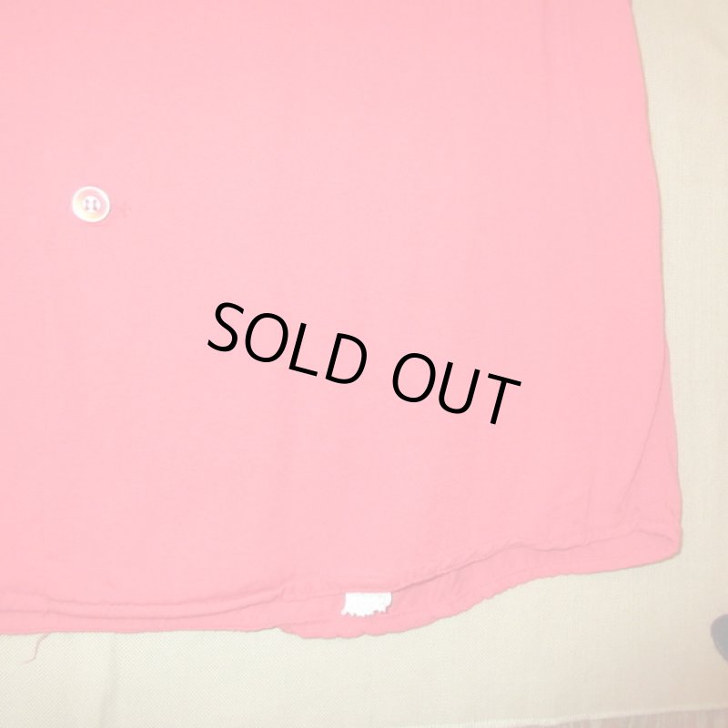 画像9: 古着 50's KING LOUIE キングルイ チェーンステッチ刺繍 レーヨン ボーリングシャツ RED / 190728 (9)