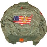 画像2: 古着 80's ALPHA INDUSTRIES アルファ社 USAF MA-1 民生品 フライトジャケット 刺繍 GRN /191021 (2)