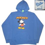 画像1: 古着 80's MICKEY MOUSE ミッキーマウス スウェットパーカ BLUE /191106 (1)