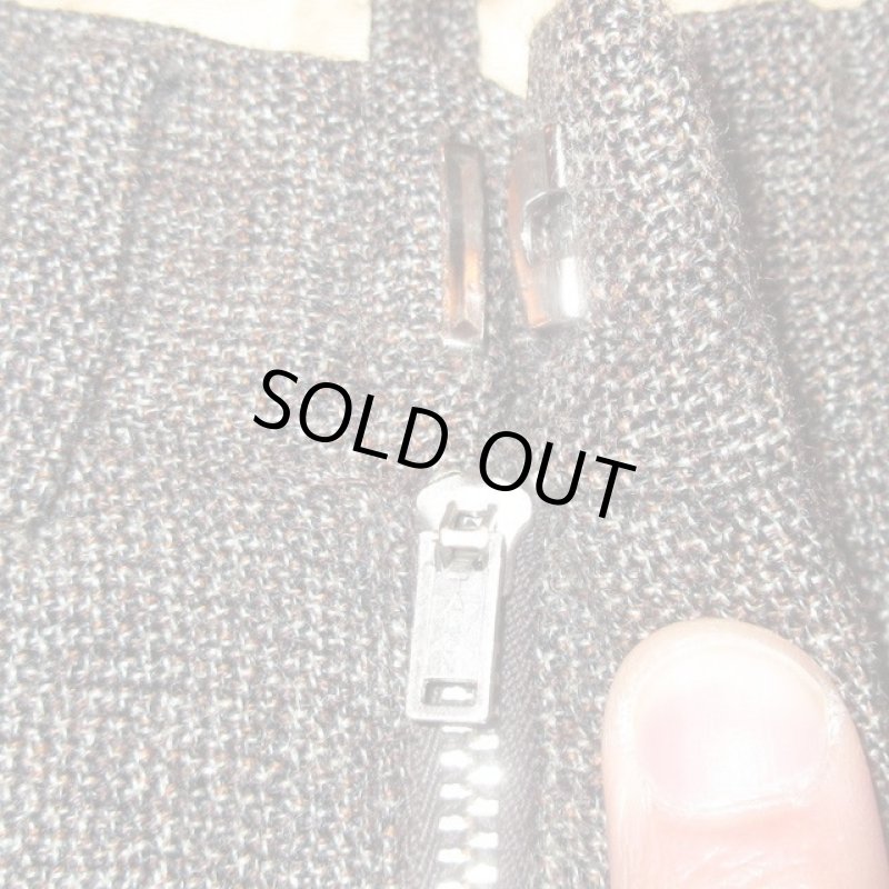 画像2: 古着 60's UNKNOWN ウールパンツ TALON BRW /200116 (2)