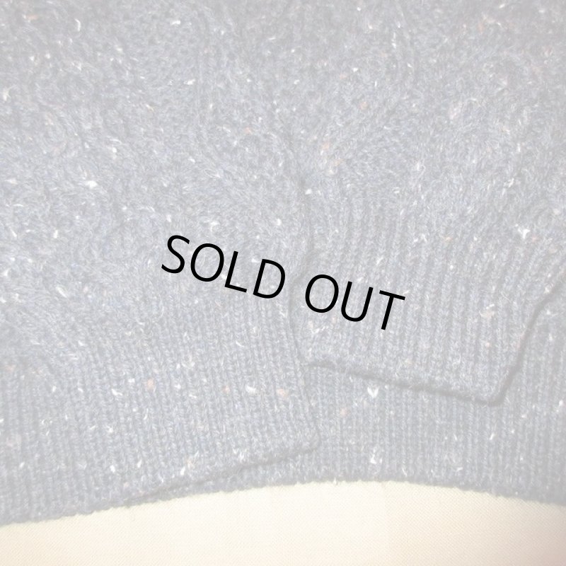 画像7: 古着 80's OAK TREE フィッシャーマンニット ウールセーター イギリス製 NVY / 200131 (7)