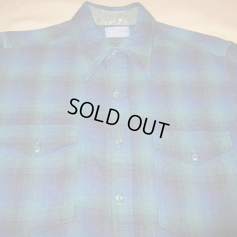 画像4: 古着 50's PENDLETON ペンドルトン ウールマーク無し ウールシャツ オンブレCHK / 200201 (4)