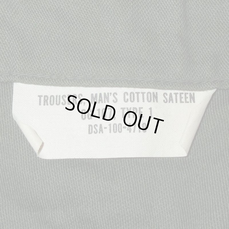 画像2: デッドストック 古着 60's US ARMY アメリカ軍 コットンサテン ベイカーパンツ 初期 OLV / 200304 (2)