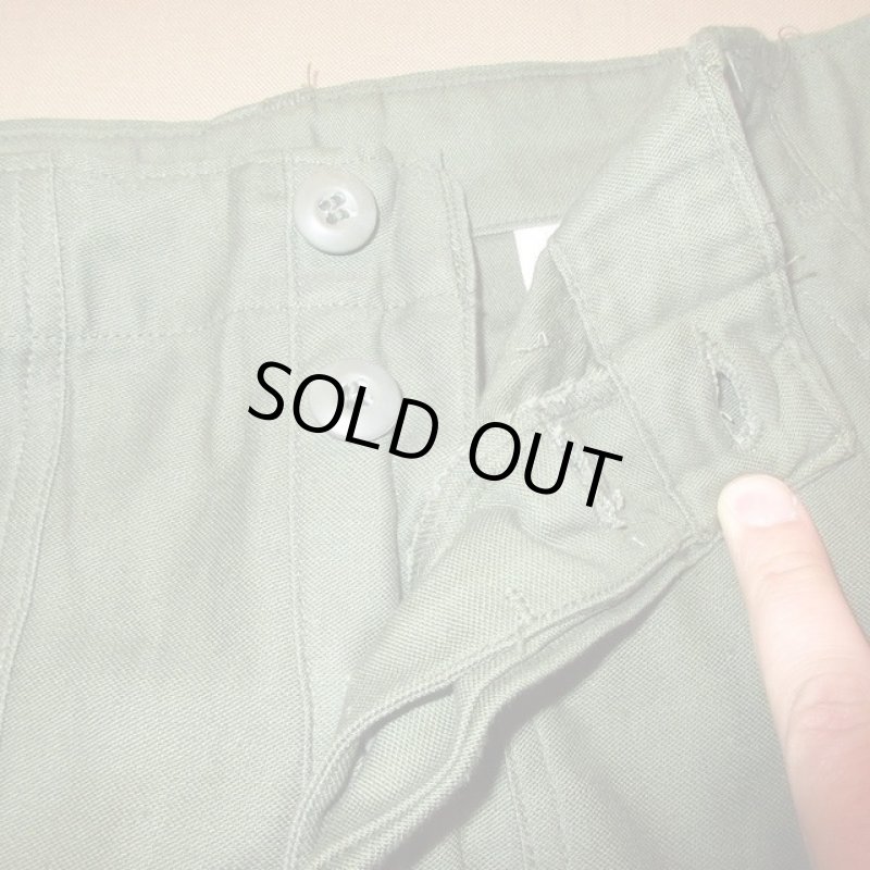 画像4: デッドストック 古着 60's US ARMY アメリカ軍 コットンサテン ベイカーパンツ 初期 OLV / 200304 (4)