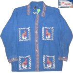 画像1: 古着 70's LOS COFRADES ガテマラ刺繍 民族シャツ BLUE  / 200226 (1)