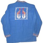 画像2: 古着 70's LOS COFRADES ガテマラ刺繍 民族シャツ BLUE  / 200226 (2)