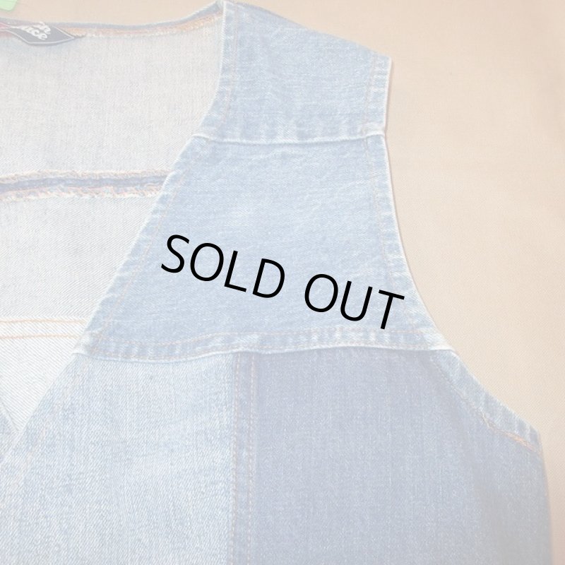 画像5: 古着 70's Levi's リーバイス FRESH PRODUCE フレッシュプロデュース パッチワークデニムベスト IND / 200403 (5)