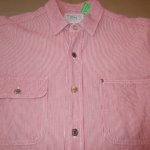 画像4: 古着 〜90's Ralph Lauren ラルフローレン ヒッコリーストライプ ワークシャツ USA製 RED / 200405 (4)