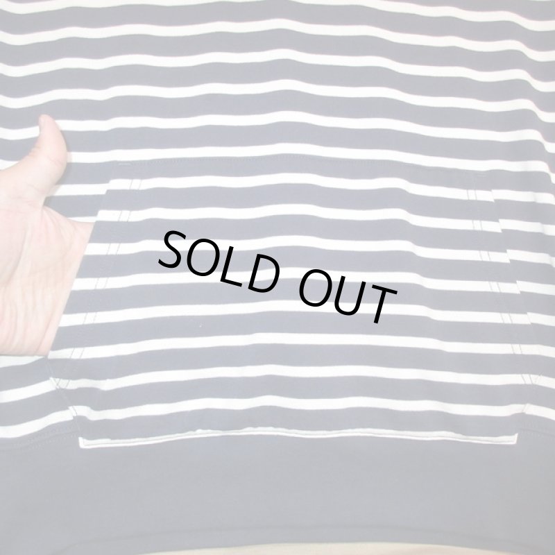 画像5: 古着 00's J.CREW ジェイクルー ボーダー スウェットパーカ NVY×ホワイト  /200415 (5)