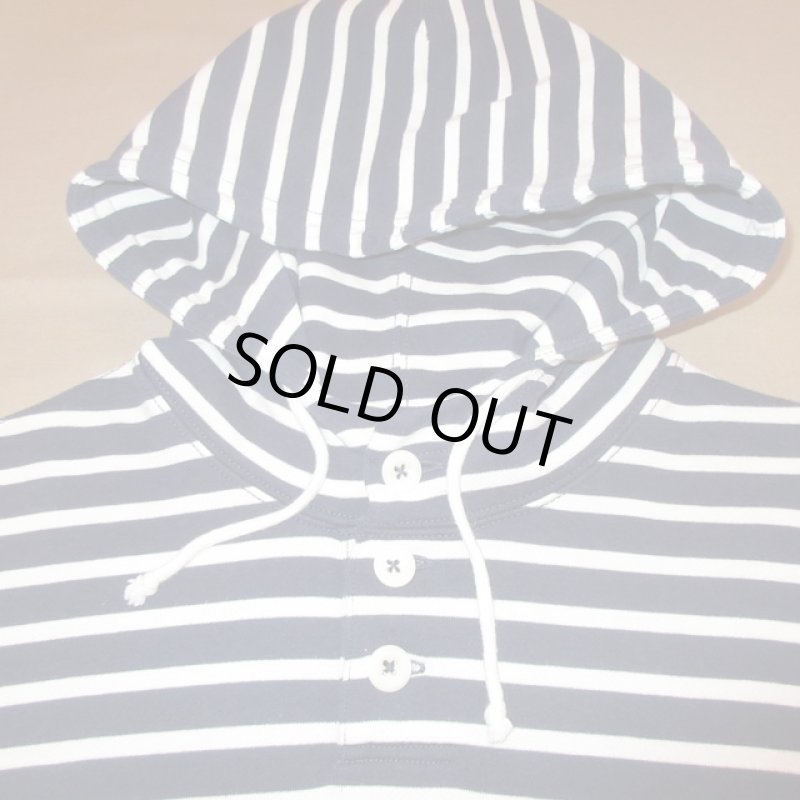 画像4: 古着 00's J.CREW ジェイクルー ボーダー スウェットパーカ NVY×ホワイト  /200415 (4)