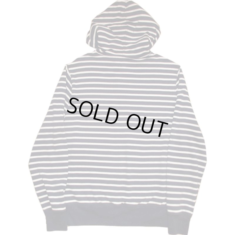 画像2: 古着 00's J.CREW ジェイクルー ボーダー スウェットパーカ NVY×ホワイト  /200415 (2)