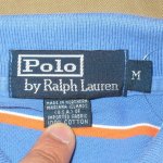画像3: 古着 00's Ralph Lauren ラルフローレン ボーダー 鹿の子 ポロシャツ BLUE×ORG / 200508 (3)