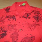 画像4: 古着 00's BLUE ROSE アニマルプリント 半袖シャツ RED / 200526 (4)
