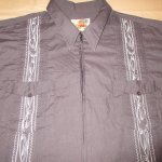 画像4: 古着 00's HABAND GUAYABERA グアヤベラ ジップアップ キューバシャツ BLK / 200526 (4)